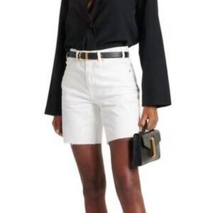Nili Lotan Russel White Jean Shorts, Size 27, NWT